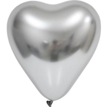 Balon Evi 12 Krom 50'li Kalp Silver Balon