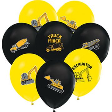 Balon Evi 4+1 İnşaat Baskılı 12 inç 8'li Balon