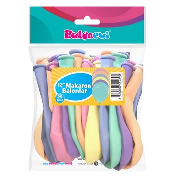 Balonevi 12 inch Karışık Makaron Balon