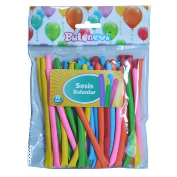 Balonevi Karışık Renkli Sosis Balon