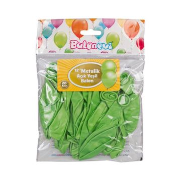 Balonevi Metalik Açık Yeşil Balon