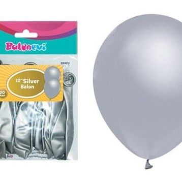 Balonevi Metalik Gümüş Balon