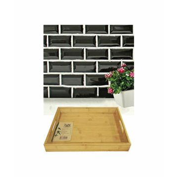 Balsa TPS-4030 Bambu 40 cm Dikdörtgen Kulplu Tepsi