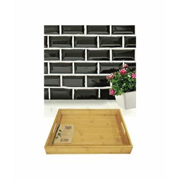 Balsa TPS-4030 Bambu 40 cm Dikdörtgen Kulplu Tepsi