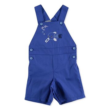 Bambaki Lacivert Erkek Bebek Glu Balık Poplin Salopet