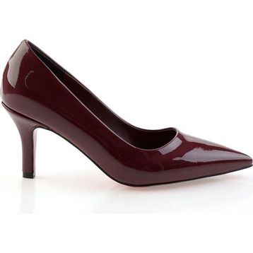 Bambi K01231083598 Bordo Kadın Klasik Topuklu Ayakkabı