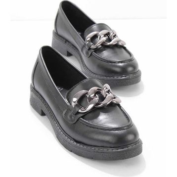 Bambi K01257067009 Siyah Kadın Loafer Ayakkabı