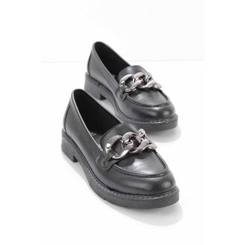 Bambi K01257067009 Siyah Kadın Loafer Ayakkabı