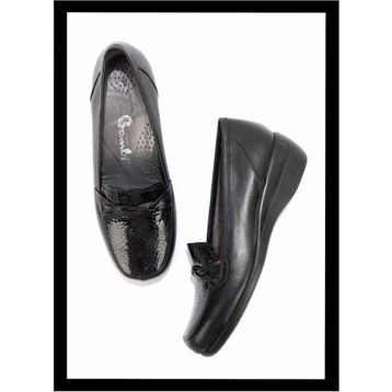 Bambi K01531123503 Siyah Siyah Kroko Leather Kadın Dolgu Topuklu Ayakkabı