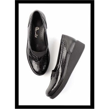 Bambi K01586060111 Parlak Siyah Kroko Leather Kadın Casual Ayakkabı