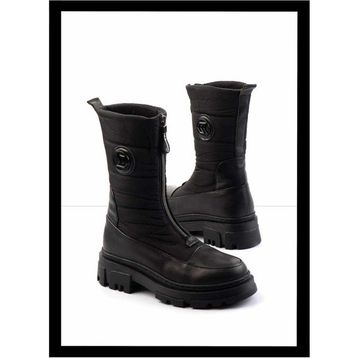 Bambi K02724986603 Siyah Leather Kadın Bot