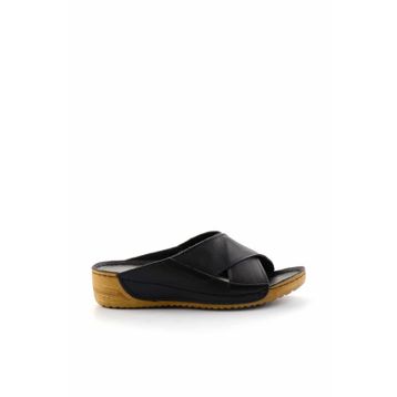 Bambi K04331031203 Siyah Leather Kadın Terlik