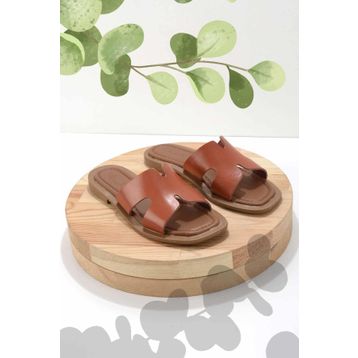 Bambi K04826050003 Turuncu Leather Kadın Terlik