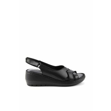 Bambi K05296100403 Siyah Leather Kadın Sandalet