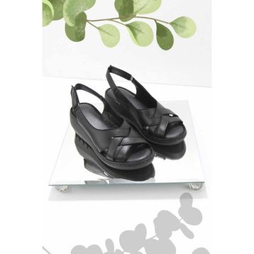 Bambi K05296100403 Siyah Leather Kadın Sandalet