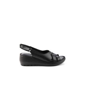 Bambi K05296100403 Siyah Leather Kadın Sandalet