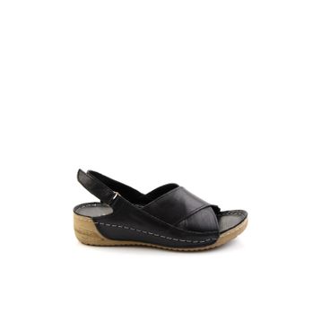 Bambi K05331031103 Siyah Leather Kadın Sandalet