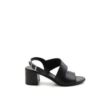 Bambi K05586222403 Siyah Leather Kadın Klasik Topuklu Ayakkabı