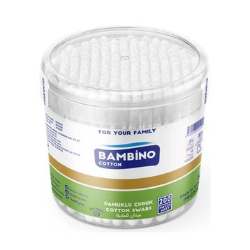 Bambino Cotton Kare 200'lü Pamuklu Kulak Çubuğu