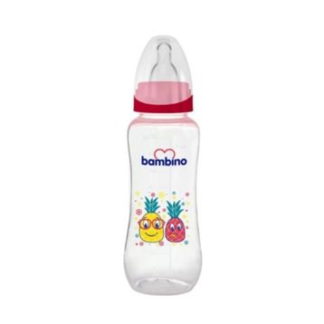 Bambino Düz PP 250 ml Kırmızı Biberon