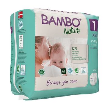 Bambo Nature No:1 XS 22 Adet Bebek Bezi