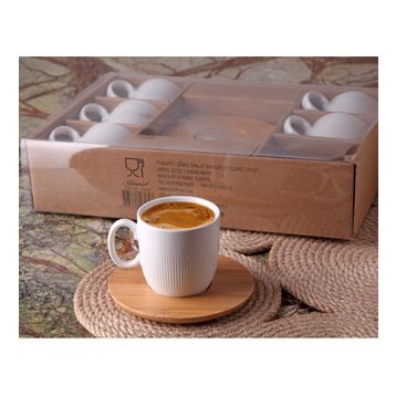 Bambu Yıldız Desen 6'lı Kahve Fincan Takımı