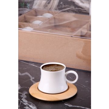 Bambu Yıldız Desen 6'lı Kahve Fincan Takımı