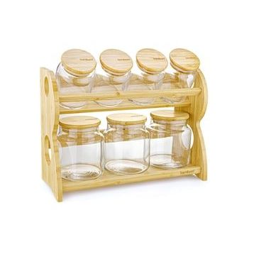 Bambum Bench 8 Parça 2 Katlı Standlı Baharatlık Seti