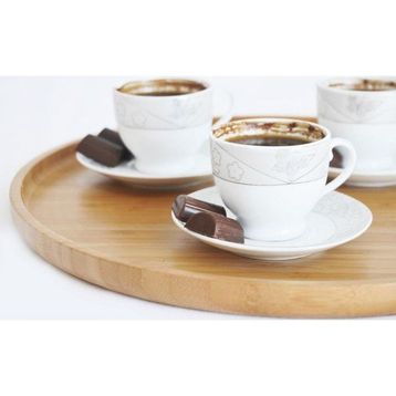 Bambum Cappuccino Daire Tepsi