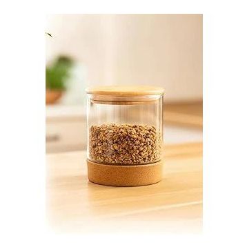 Bambum Corki - Mantar Altlıklı 650 ml Cam Saklama Kabı