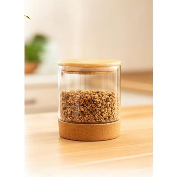 Bambum Corki - Mantar Altlıklı 650 ml Cam Saklama Kabı