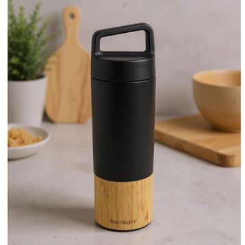 Bambum Janna Bambu Desenli Siyah 600 ml El Termos