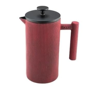 Bambum Linden 800 ml Kırmızı Döküm Demlik French Press