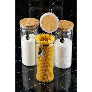 Bambum Mada Kelepçeli Vakumlu 1700 ml 6'lı 26 cm Boroslikat Cam Set