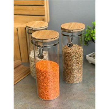 Bambum Mada Kelepçeli Vakumlu 1700 ml 6'lı 26 cm Boroslikat Cam Set