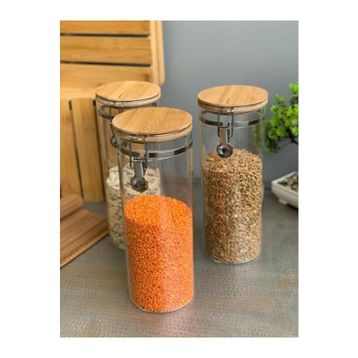 Bambum Mada Kelepçeli Vakumlu 1700 ml 6'lı 26 cm Boroslikat Cam Set