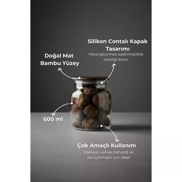 Bambum Nero Zone 600 ml Cam Saklama Kabı