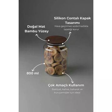 Bambum Nero Zone 800 ml Cam Saklama Kabı