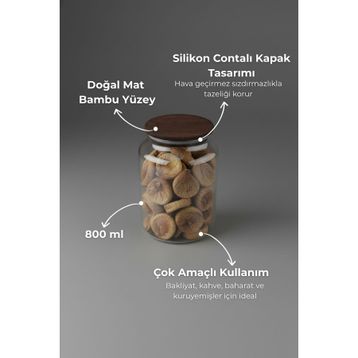 Bambum Nero Zone 800 ml Cam Saklama Kabı