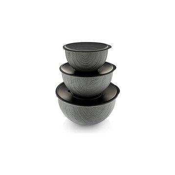 Bambum Rose Wood Antrasit 3'lü Metal Karıştırma Kabı