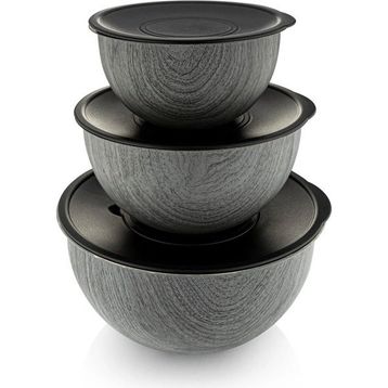 Bambum Rose Wood Antrasit 3'lü Metal Karıştırma Kabı
