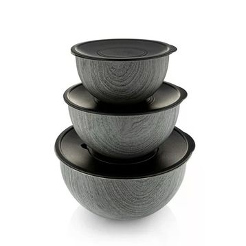 Bambum Rose Wood Antrasit 3'lü Metal Karıştırma Kabı