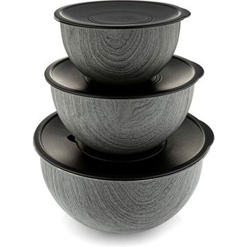 Bambum Rose Wood Antrasit 3'lü Metal Karıştırma Kabı