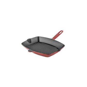 Bambum Taşev Caste Dikdörtgen Kırmızı 32 cm Izgara Tavası