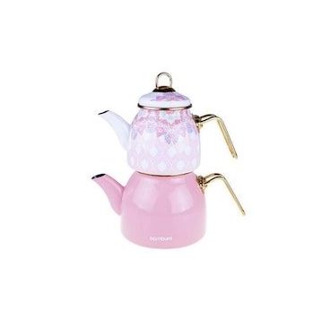 Bambum Unique Emaye Pembe Çaydanlık Takımı