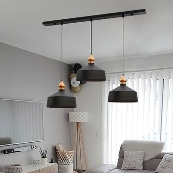 Bamyum Üçlü Köşeli Circle Siyah Avize