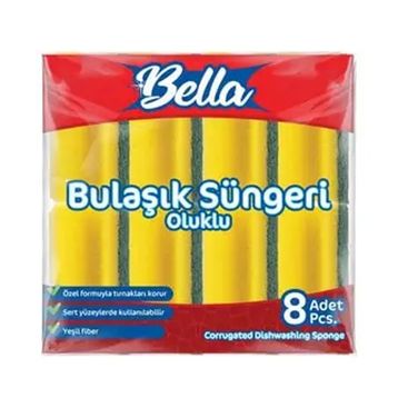 Banat 8'li Bella Oluklu Bulaşık Süngeri