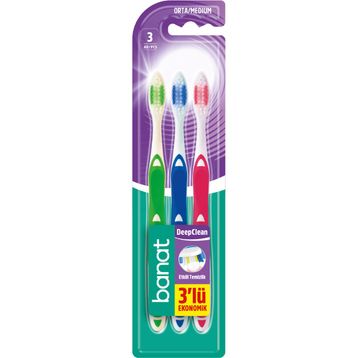 Banat Deep Clean 3'lü Orta Diş Fırçası