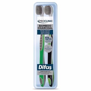 Banat Difaş Proclınıc Bamboo Yumuşak Charcoal 1+1 Diş Fırçası