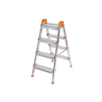 Banio Perilla Çift Çıkışlı 4+4 Basamaklı Metal Merdiven